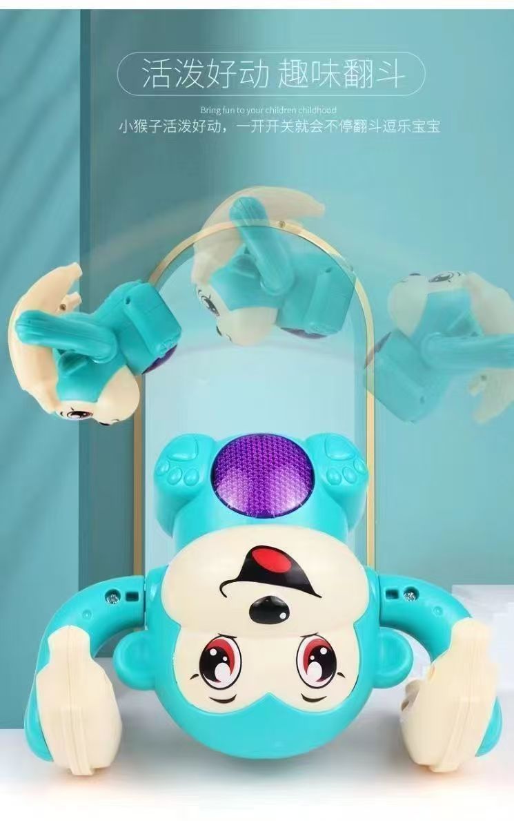 网红宝宝益智爬行音乐香蕉猴电动声控发光会翻跟斗玩具儿童翻滚猴详情2