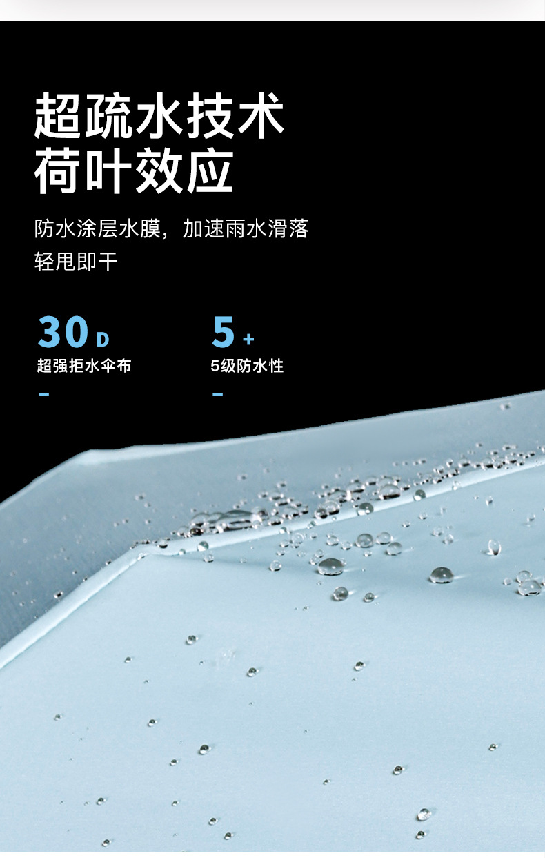 Ultra-light, retractable, safe, anti-rebound, automatic all-weather umbrella, UV-resistant black rubber sun protection and shading sun umbrella pic 8