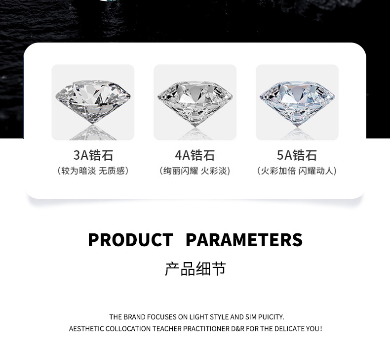 Zhuoheng Select 925 all-silver one-carat four-prong Moissan stud earrings, a high-end autumn and winter collection with a simple and versatile style pic 22
