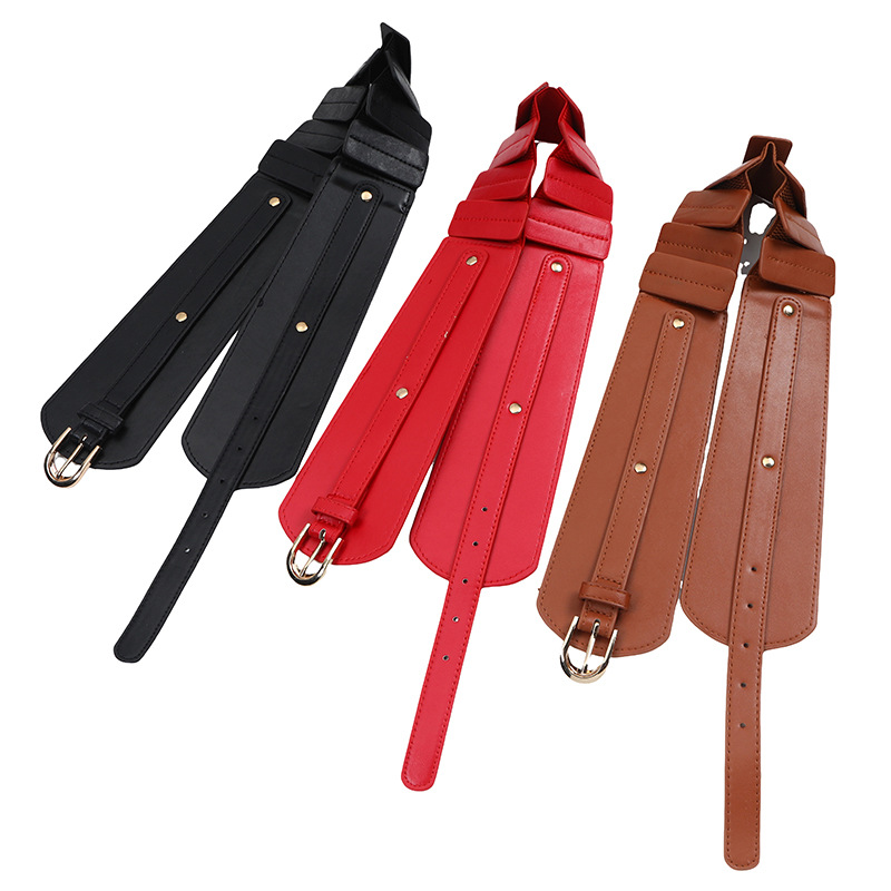 宽腰带女百搭装饰女裙弹力PU片针扣松紧腰封欧美时尚束腰外穿腰封详情8