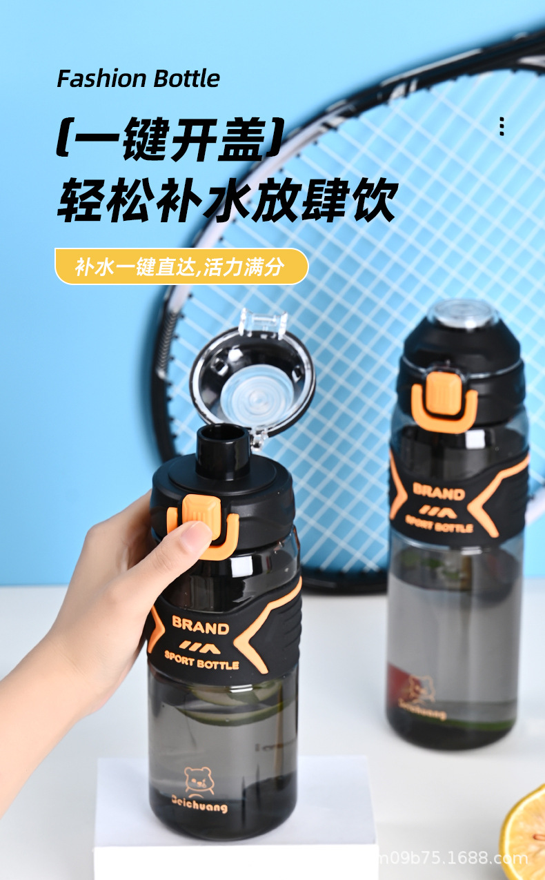 跨境新款高颜值潮流塑料水杯户外运动水壶大容量便捷双饮弹跳水杯详情3