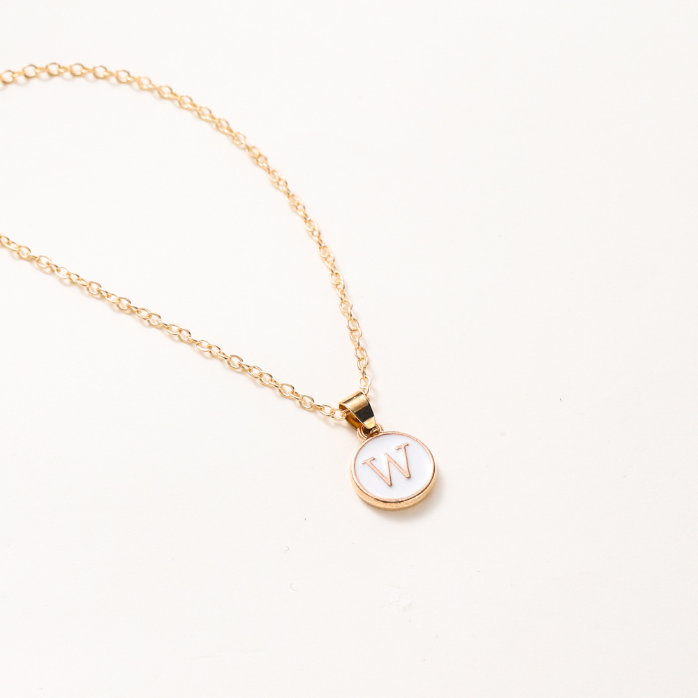 跨境热销金色26字母O字链项链女 情侣名字挂坠厂家现货批发 优雅时尚首饰精品详情15