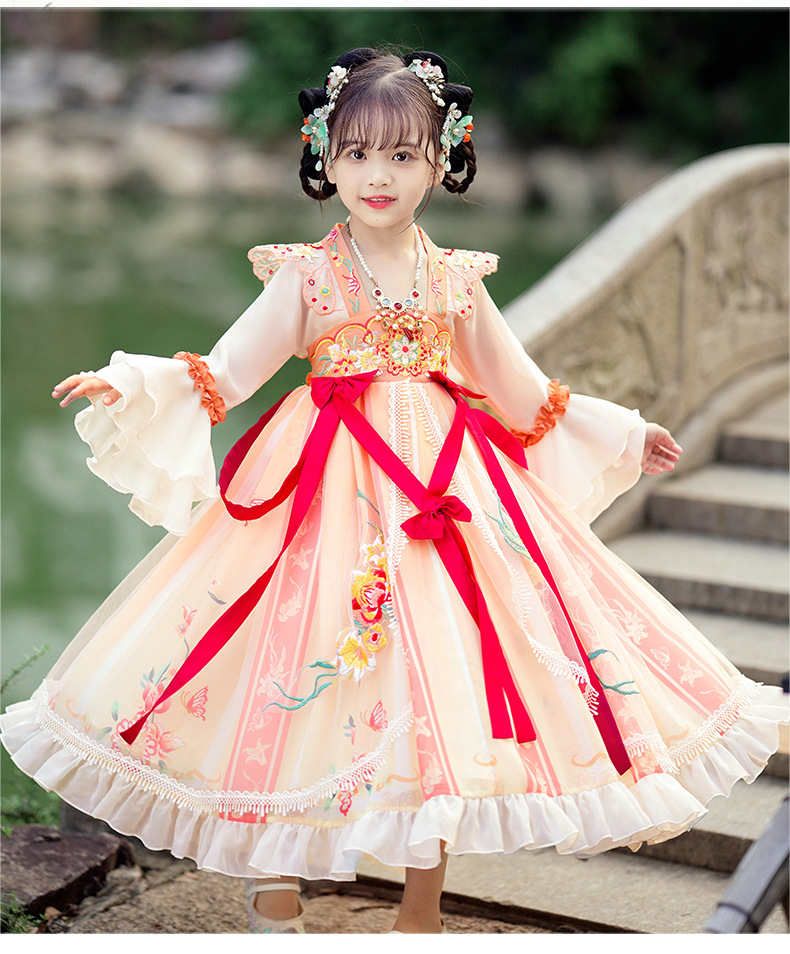 Y汉服女童夏装中国风薄款襦裙古装连衣裙超仙小女孩夏季儿童唐装详情12