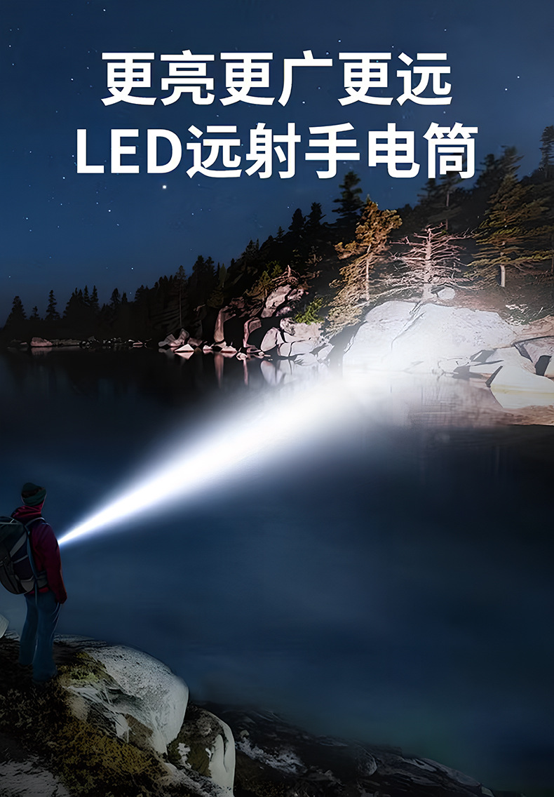 Cross-border new outdoor lighting fixtures, hook magnets, mobile work lights, led household repair emergency flashlights pic 4