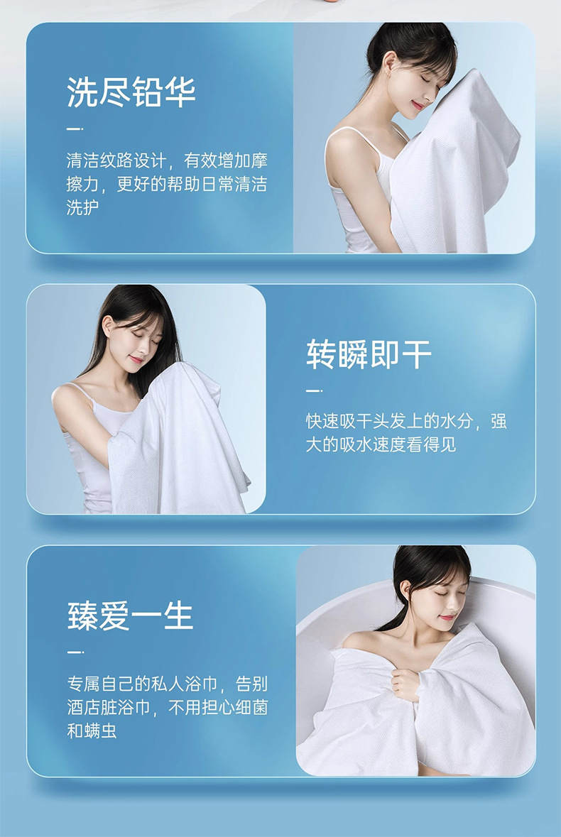 Disposable compressed bath towel + towel set 70×140, enlarged and thickened, portable for travel and home use, absorbent for washing face pic 8