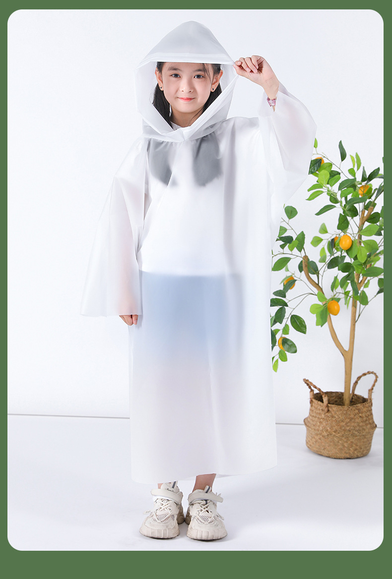 儿童卡片雨衣一次性旅行便携式长款雨披加厚徒步雨衣儿童5-12岁详情17