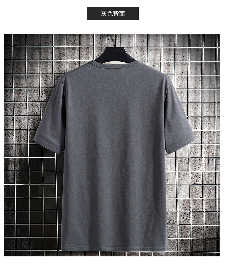 2023 Summer New short-sleeved T-shirt for men, round-neck casual half-sleeved base layer, trendy top, T-shirt, pure cotton for men pic 10