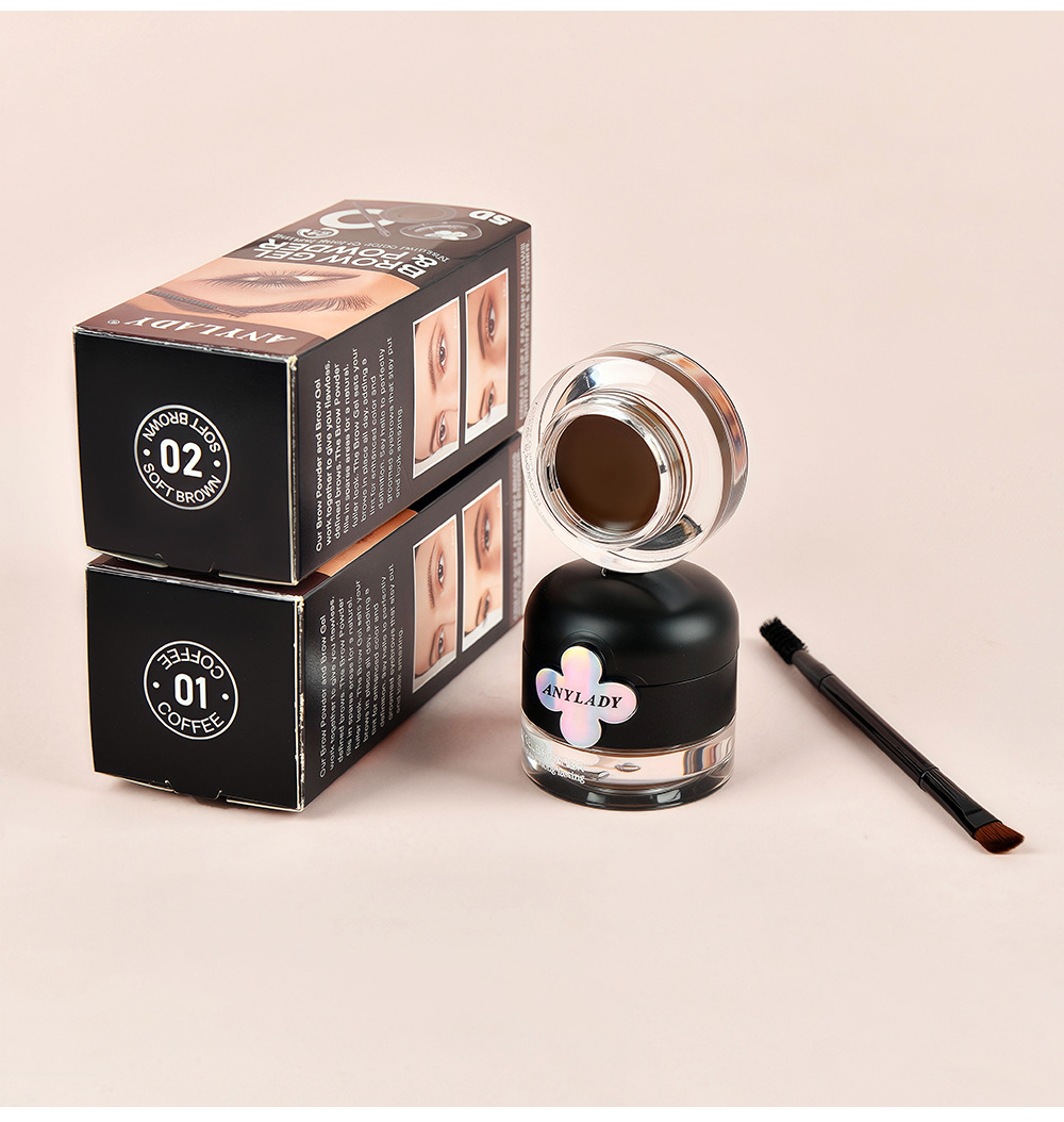 ANYLADY染眉膏二合一持久不晕染显色化妆品欧美跨境三色带刷眉粉详情14