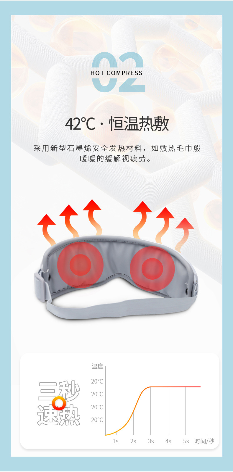 Hot-selling eye massage device, massager, hot compress, vibration to relieve eye fatigue, dark circles, smart eye protection device, eye mask K80 pic 6