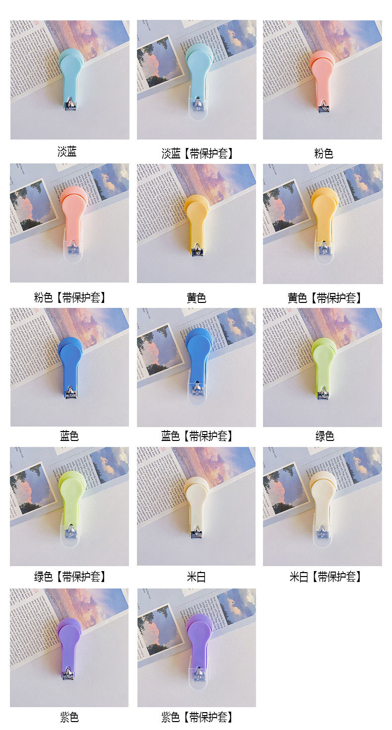 Macaron-colored creative nail clippers, portable nail clippers with protective covers, household anti-splash nail clippers wholesale pic 3