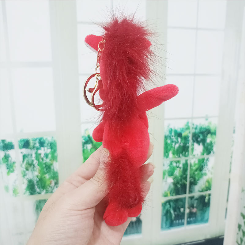 爆款2026马年吉祥物高冷黑马钥匙扣挂件玩偶毛绒玩具情侣包包挂饰详情6