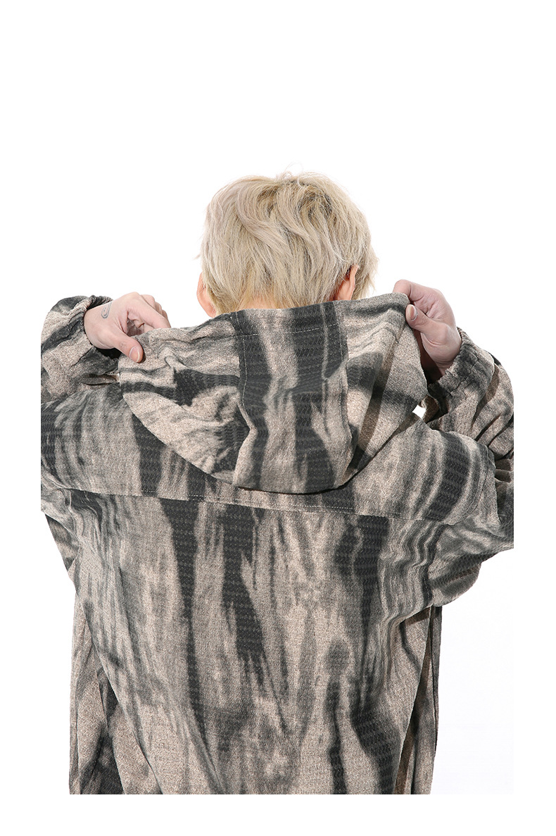 Personalized graffiti retro old hooded zipper sweatshirt set pic 12