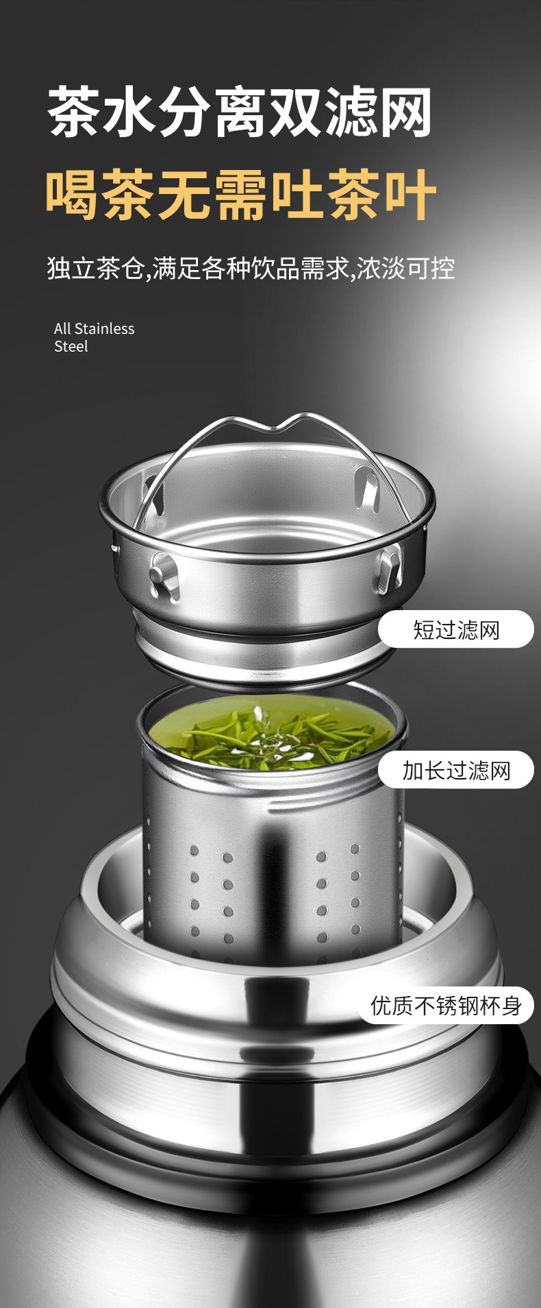 户外男士大容量全钢壶保温杯316不锈钢茶水分离杯子车载便携水杯详情20