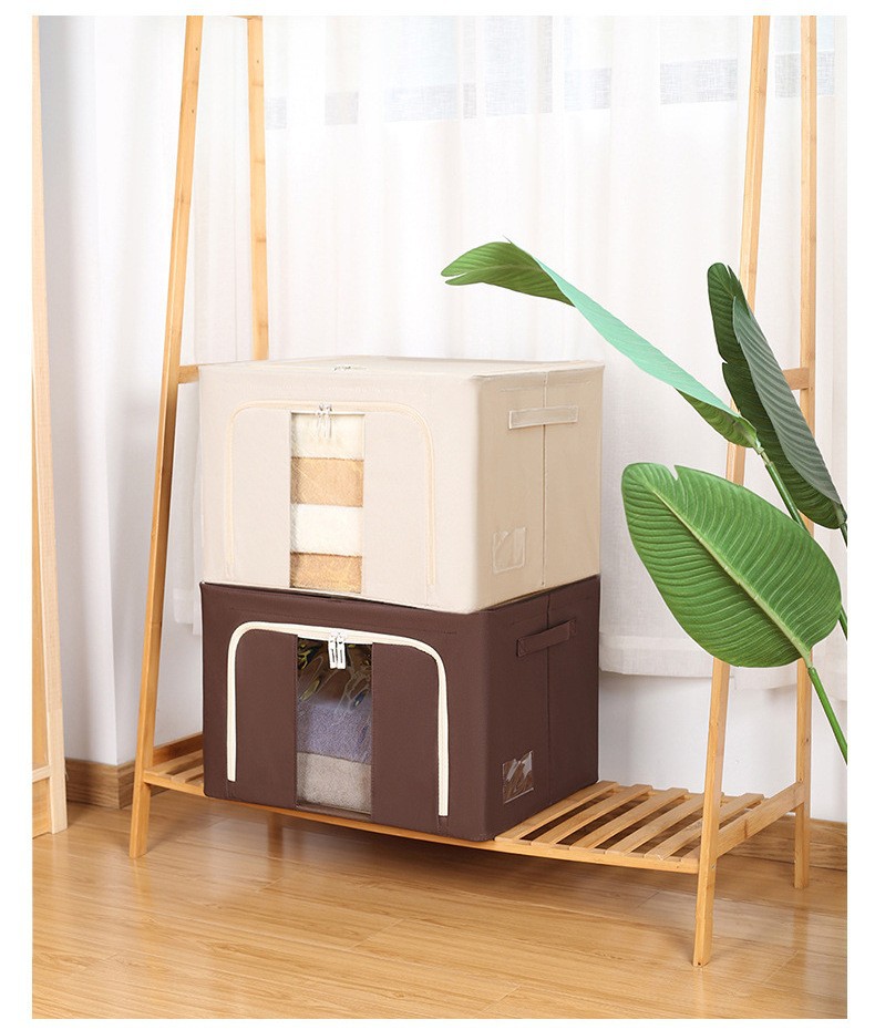 牛津布加粗六钢架可折叠收纳箱大容量衣服被子牛津布整理师收纳箱详情7