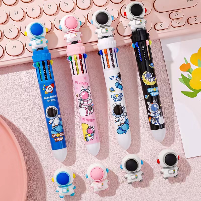 Astronaut Ballpoint pen, ten-color press-type pen, primary school student press-type multi-color pen, all-in-one gel pen, multi-color pen, water pen pic 5