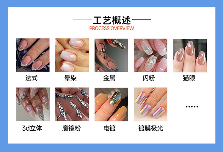 30片爱心珠光粉跨境穿戴甲定制甲片高端美区高级感假指甲工厂批发详情9