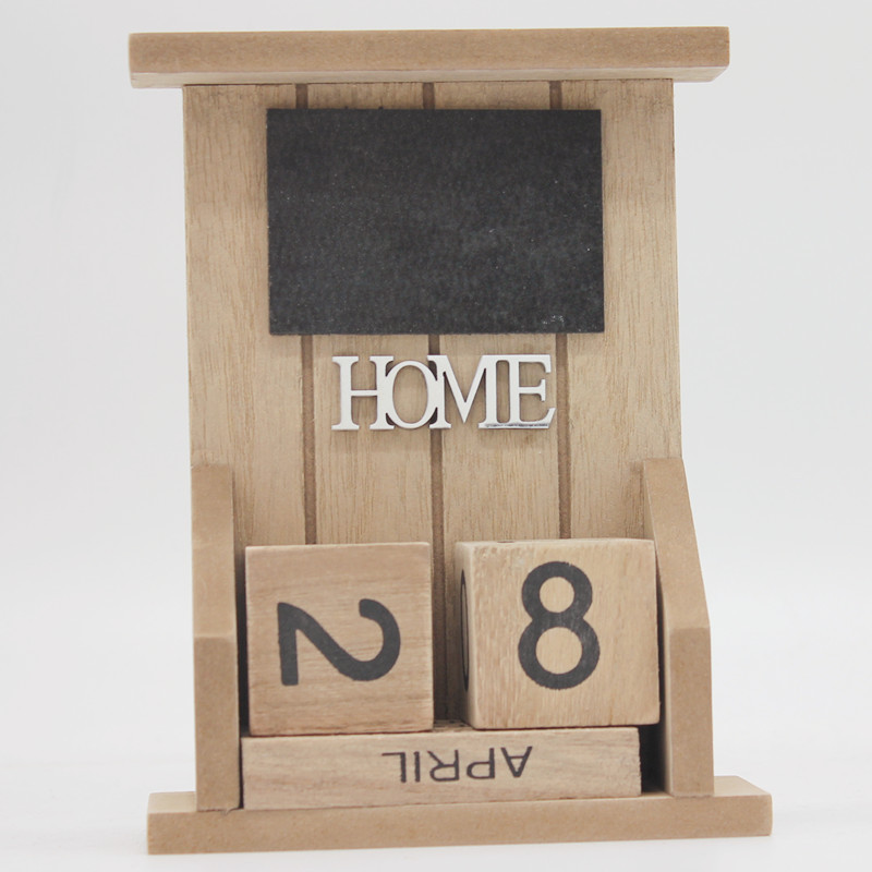 复古作旧古典风格小房屋HOME木质日历创意摆件家居装饰工艺品礼品木雕根雕详情10
