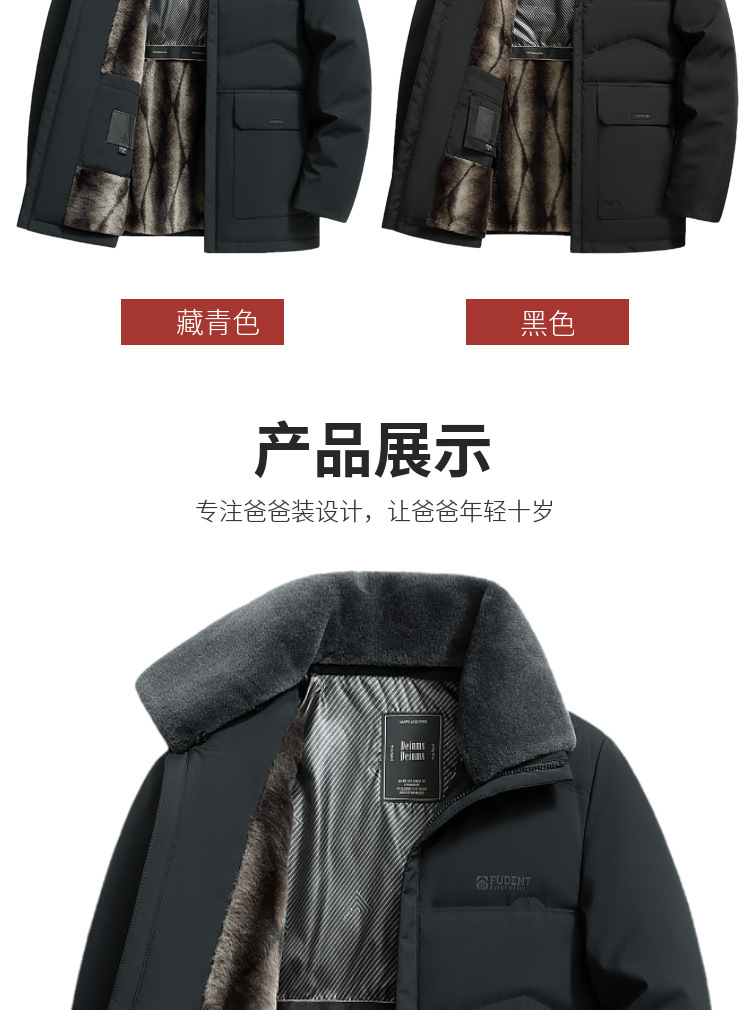 中年冬季羽绒服男中老年人加绒加厚保暖防寒外套爷爷爸爸冬装衣服详情7