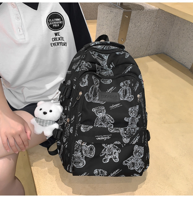 新款潮牌韩版书包女大容量中学生双肩包清新甜美休闲旅行双肩包详情19