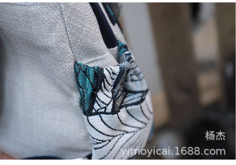 文艺国潮布艺双肩背包休闲小款多层女包风景画帆布旅行包民族特色详情16