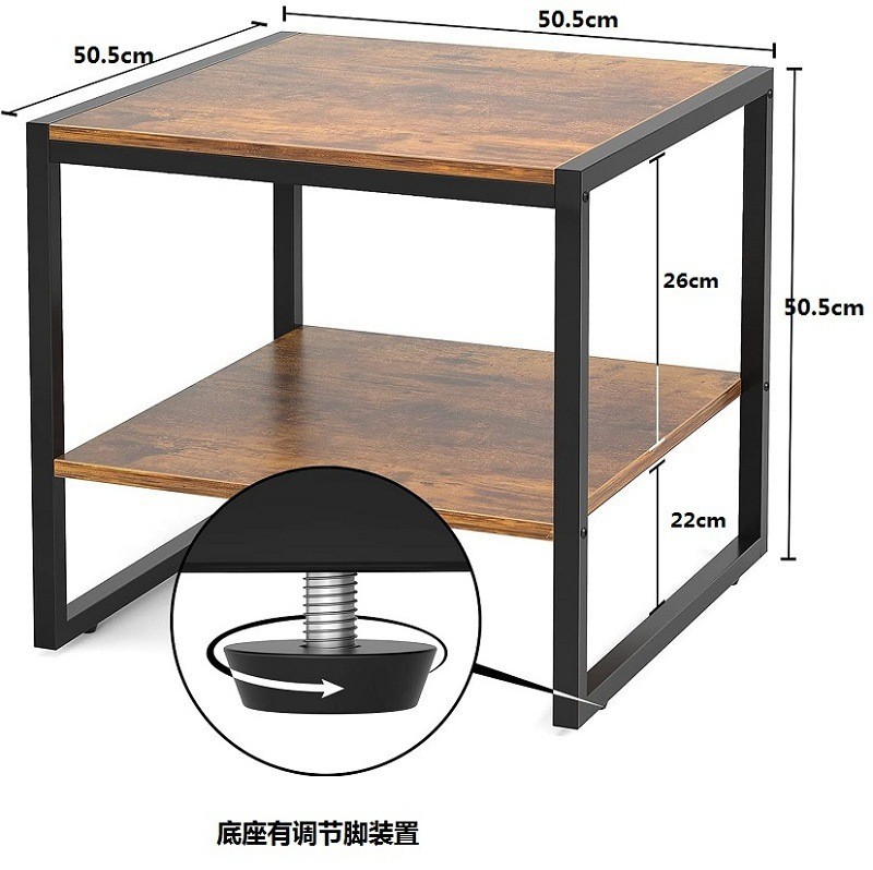 跨境专供简约钢木家具卧室床头柜简易客厅沙发边桌茶几阳台小方桌详情6