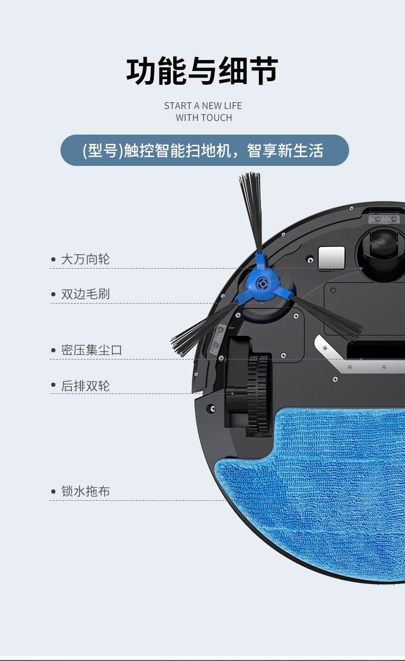 Intelligent sweeping robot, household automatic recharging, voice-controlled sweeping, suction and mopping all-in-one vacuum cleaner, lazy person cleaning machine pic 13