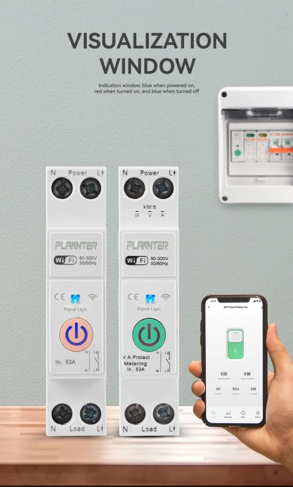 WIFI涂鸦智能断路器测量无线遥控开关PLVA1-63 1P用于智能家居详情2