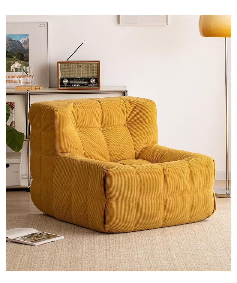 Simple velvet sofa and chair for export, fabric single sofa Sofachair, bedroom balcony tatami compression sofa pic 13