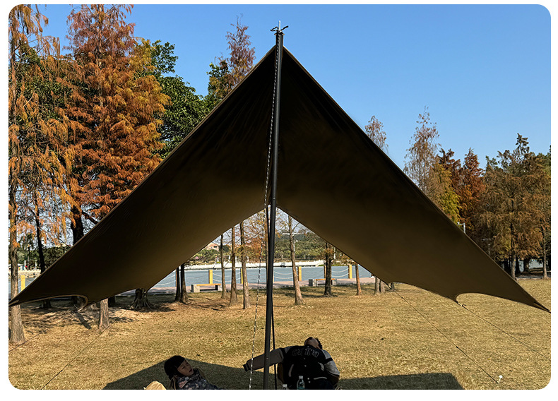 天幕帐篷户外加厚黑胶防晒遮阳棚便携式蝶形六角野营露营用品装备详情18