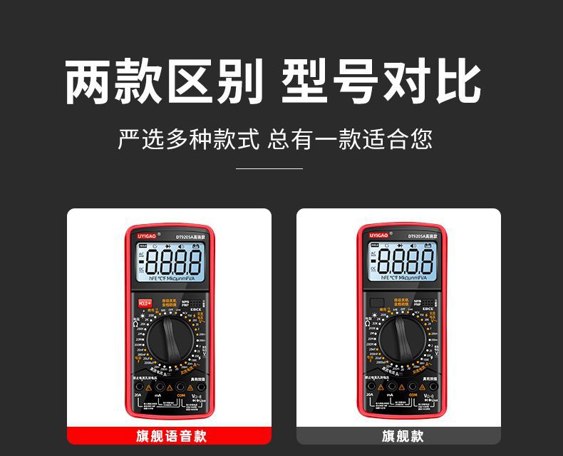 语音播报多用表DT9205A高精度防烧语音万能表全自动表维修电工详情14