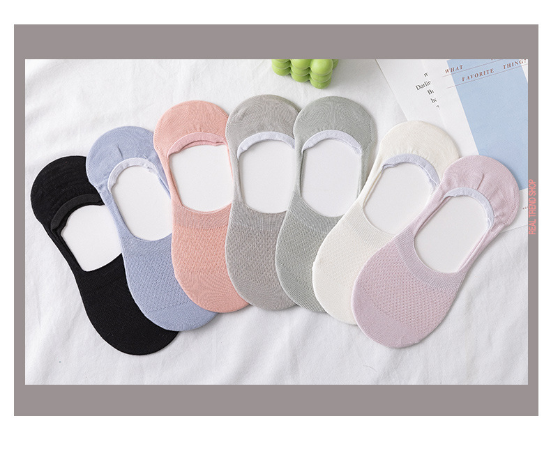 Summer thin boat socks for women, summer shallow mesh boat socks for women, silicone anti-slip and non-dropping, and low-top socks wholesale pic 12