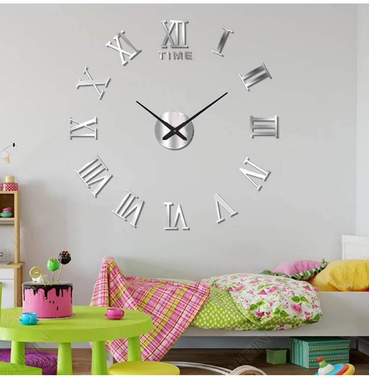 Creative Nordic living room acrylic three-dimensional decorative clock, bedroom diy silent wall clock, home wall-mounted clock pic 26