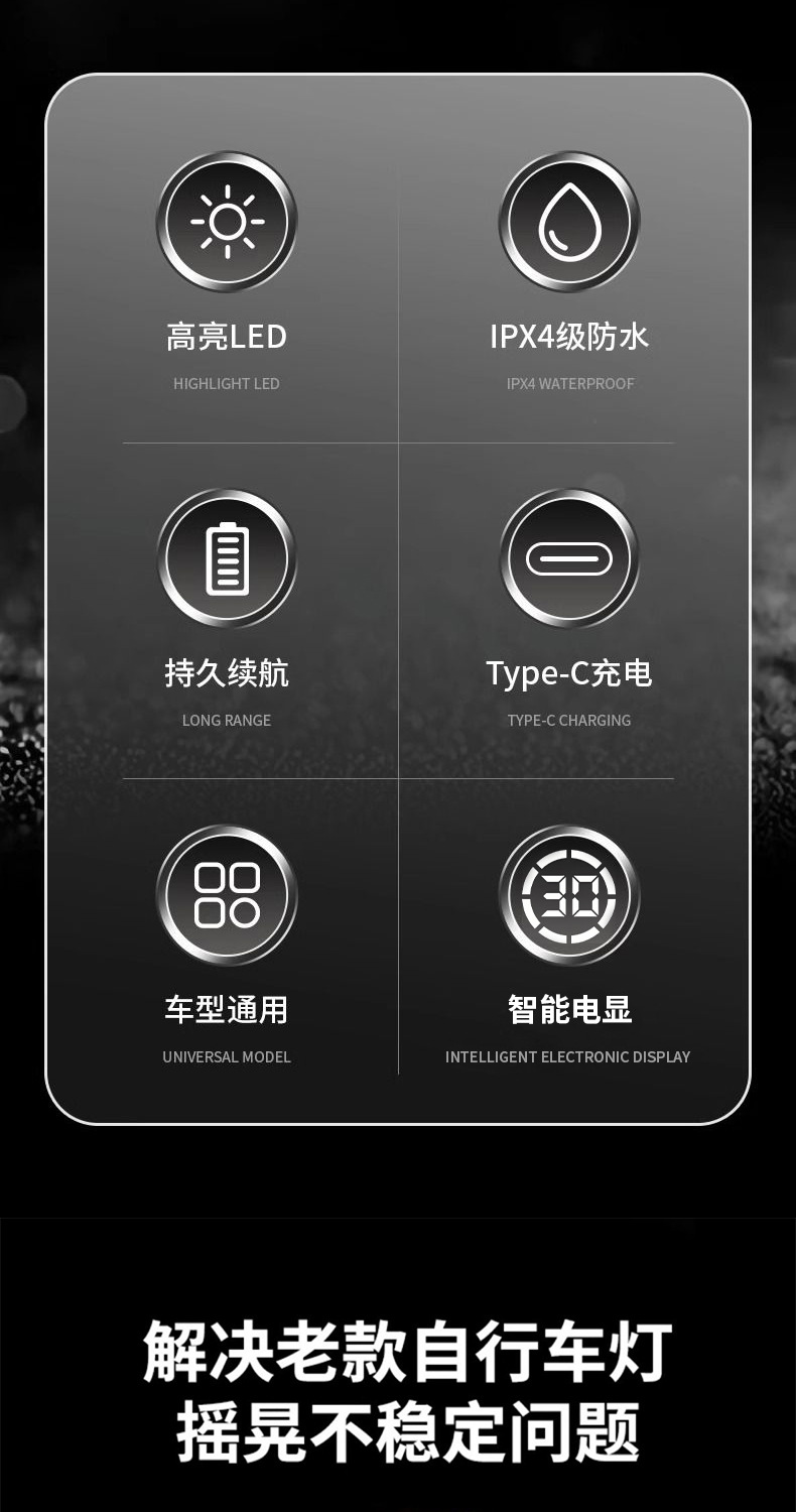 Large passenger mountain bike, strong light, night ride, rechargeable flashlight, bicycle lamp, headlight, long-range, waterproof, multi-functional lighting pic 2