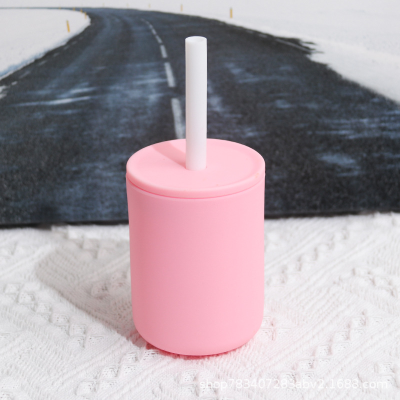 批发食品级硅胶宝宝水杯吸管杯婴儿婴儿杯子婴儿水瓶详情8