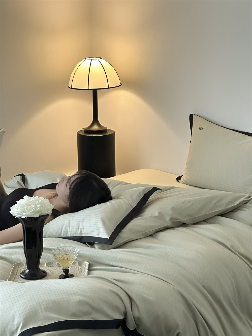 提花四件套A类芙蕾雅简字母刺绣四季款全棉被套床品详情37