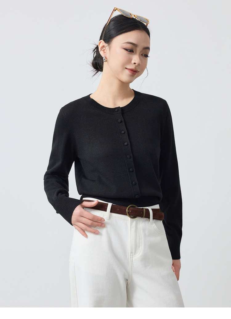墨麦客女装气质通勤针织开衫女2026春季新款羊毛混纺外套女10175.详情38