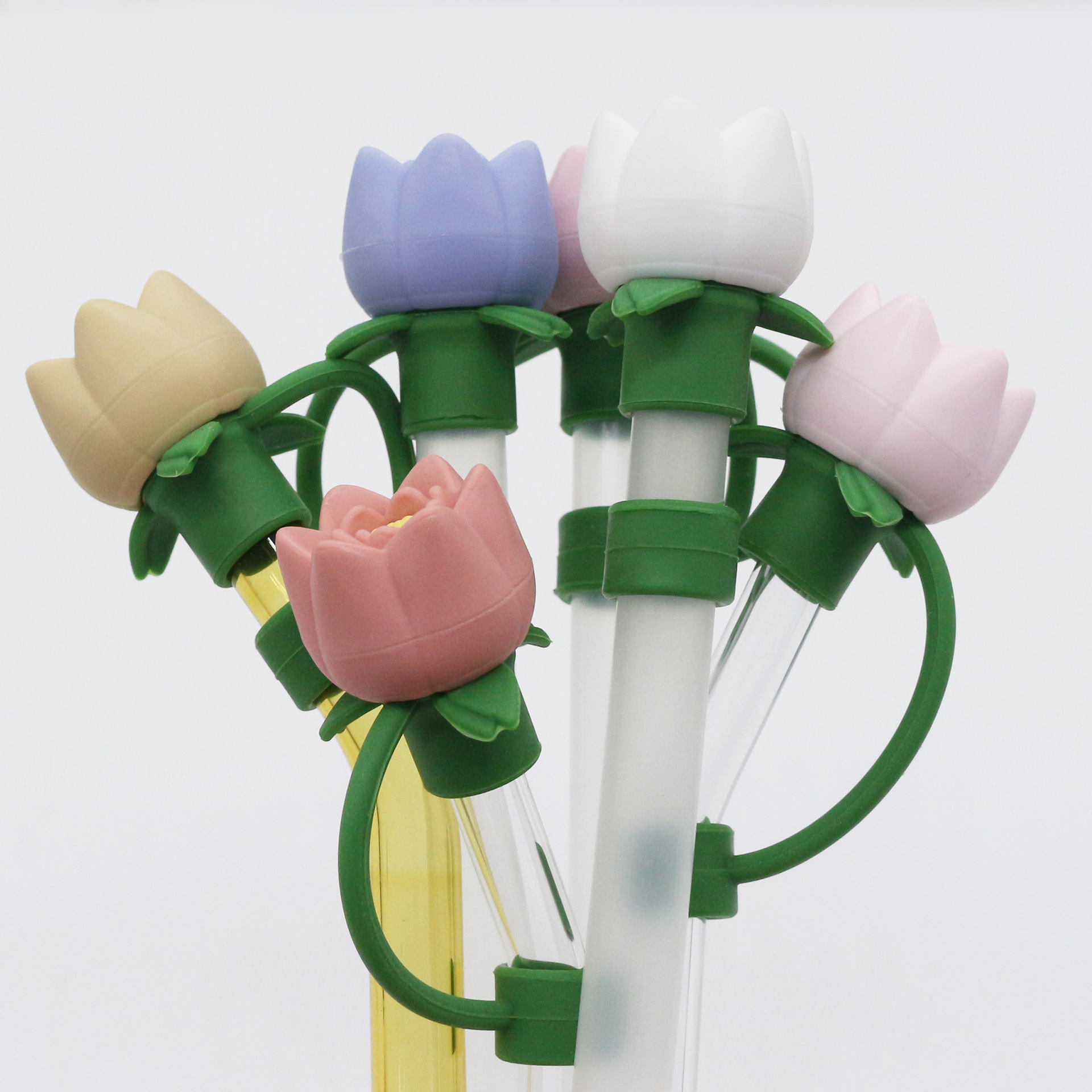 Amazon 3D silicone 10mm straw cap, cross-border cute rose straw, dust-proof and recyclable straw cap pic 19