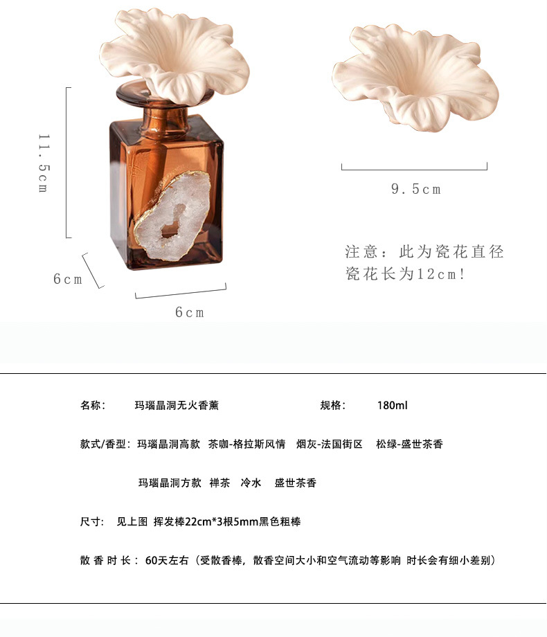 Wholesale of household agate crystal cave flameless liquid aromatherapy essential oil fragrance, indoor home decorations, and niche souvenirs pic 7
