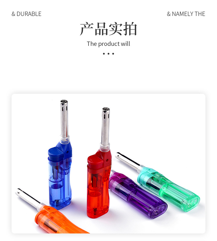 跨境透明彩色明火点火器厨房煤气灶点火野餐烧烤生火用具厂家直供详情10