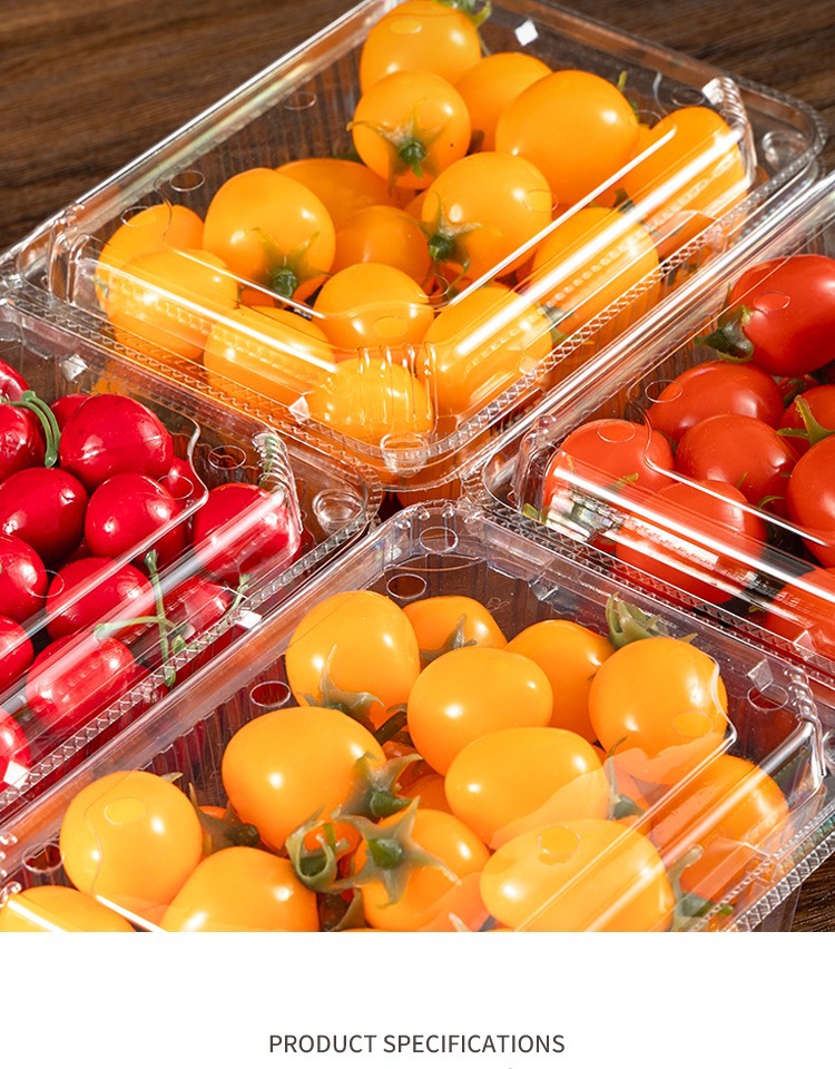 Disposable fruit box, transparent plastic box, one-jin packaging box with lid, 500g fruit store strawberry packing box pic 4