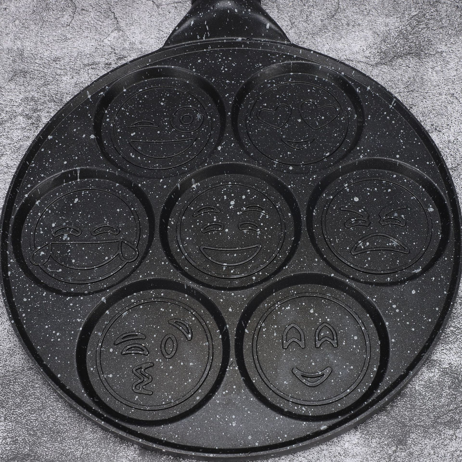 家用制作七孔笑脸松饼煎蛋煎饼麦饭石不沾华夫7孔煎烤不粘锅煎饼详情8