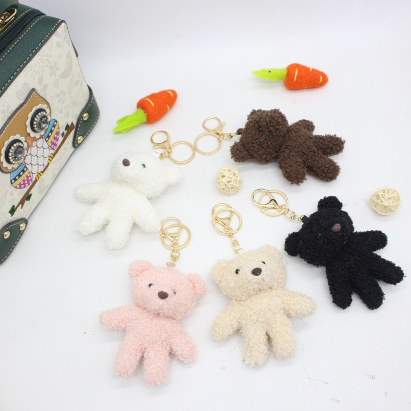 New cartoon cute curly teddy bear figurines, keychains, bags, pendants, creative accessories, clothes, shoes and accessories pic 1