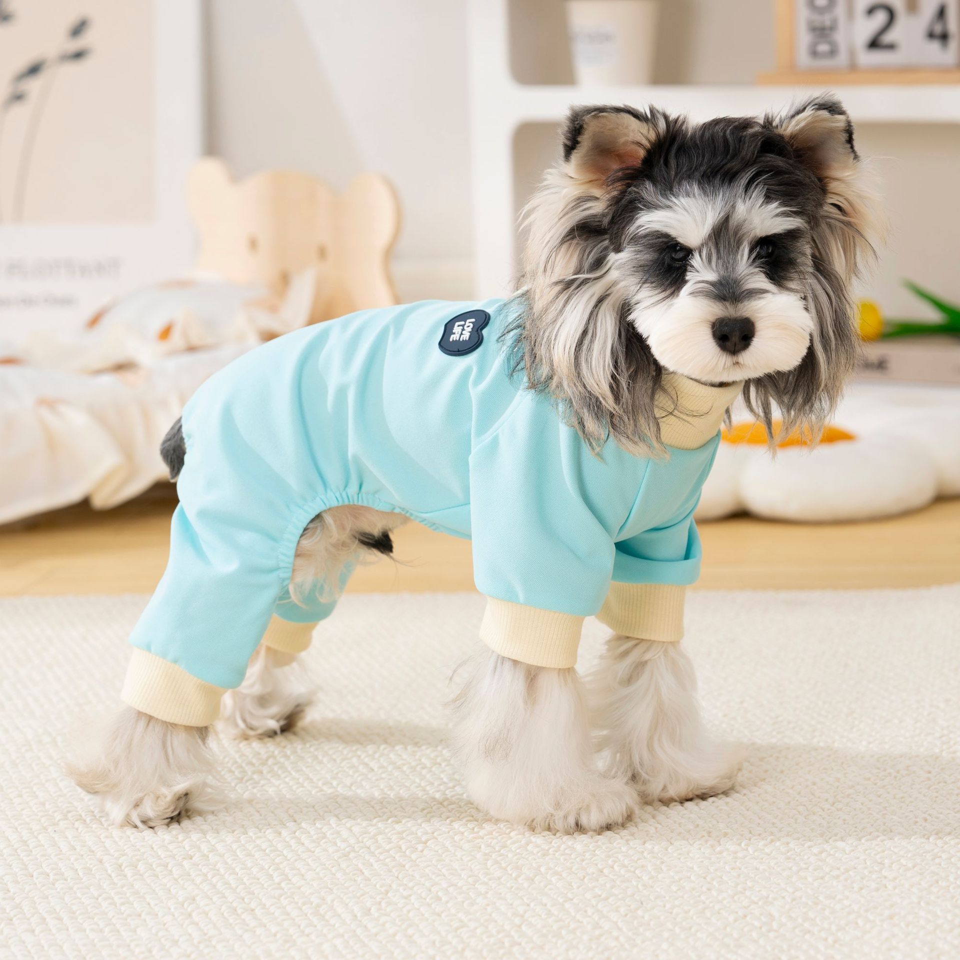 宠物狗狗春秋装居家休闲四脚衣比熊泰迪雪纳瑞可牵引薄款狗衣服详情14