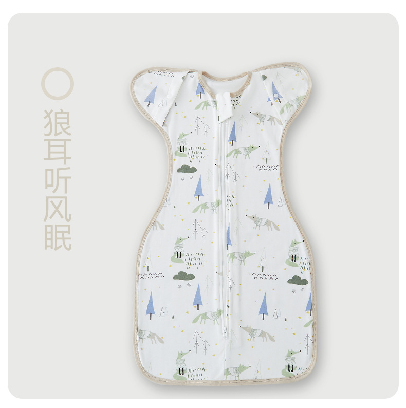 跨境夏季薄防惊跳包巾包巾包被新生儿用品a类待产包纯棉婴儿襁褓详情28