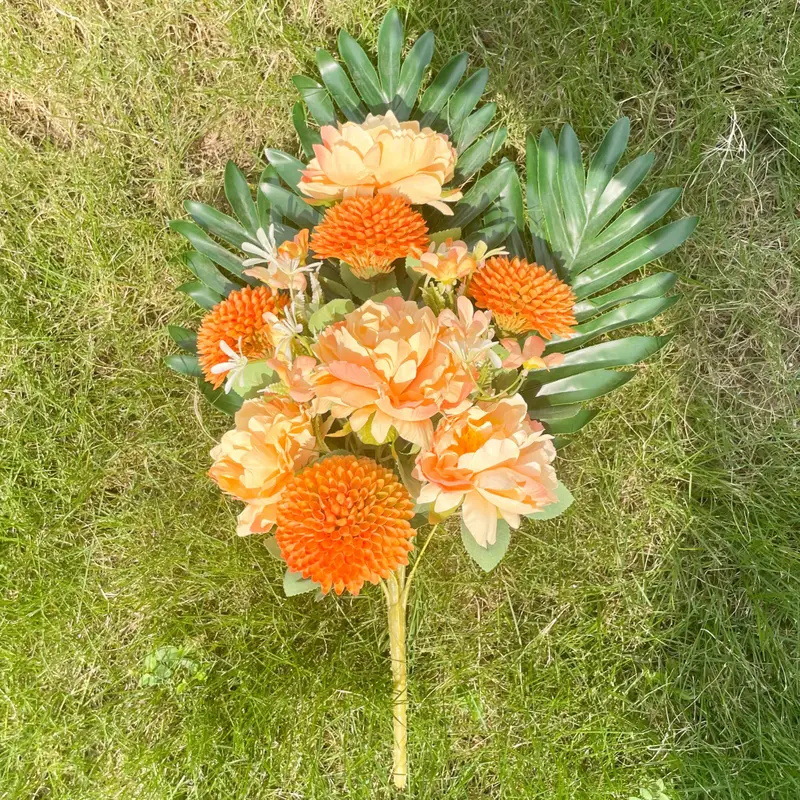 高端清明节冬至仿真假花礼堂跨境外贸批发白色葬礼人造仿真墓地花详情10