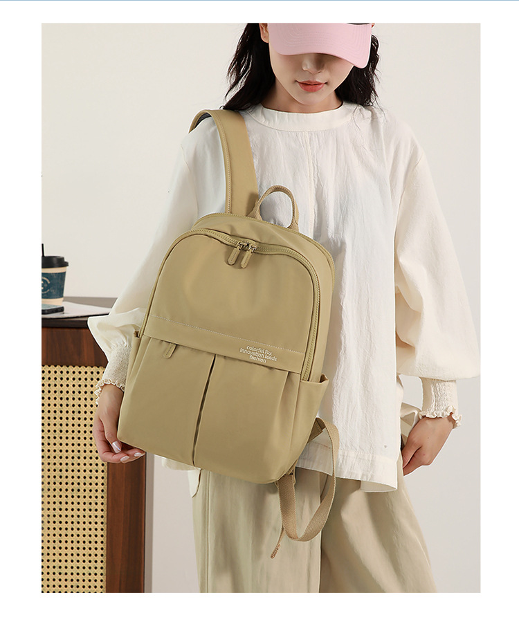 New cross-border large-capacity backpacks for high school boys and girls, simple and solid color backpacks for casual short trips and business trips, computer bags on both shoulders pic 10