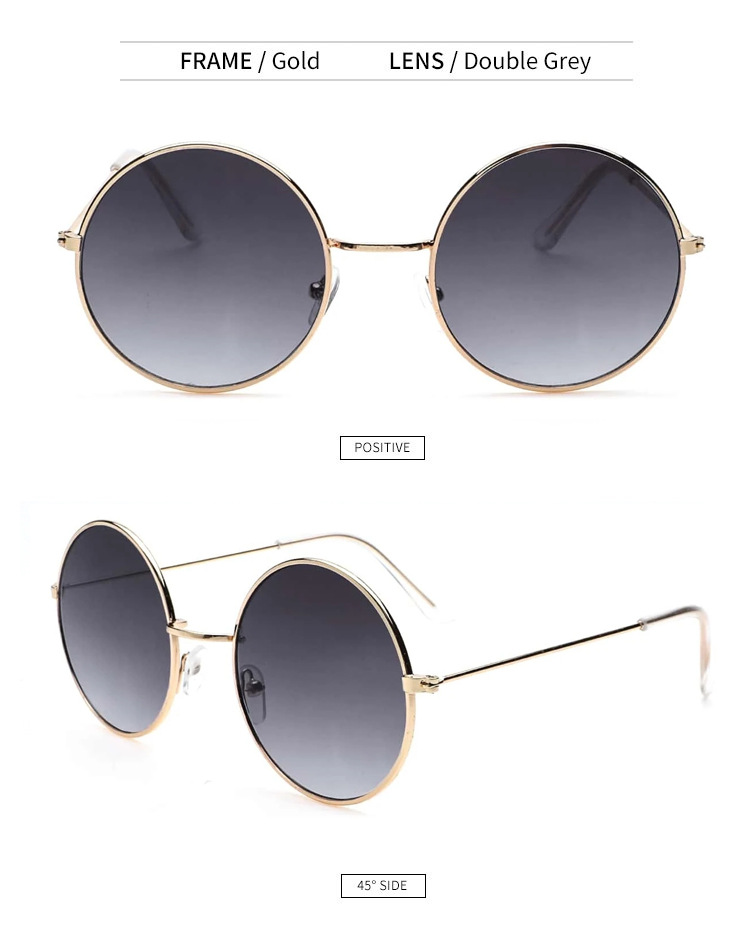 金属圆框眼镜男墨镜女高级感防晒墨镜防紫外线眼镜批发sunglasses详情11