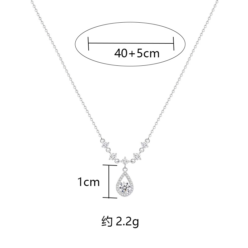 新品甜美人鱼之泪s925纯银项链轻奢小众高级水滴吊坠生日礼物女生详情9