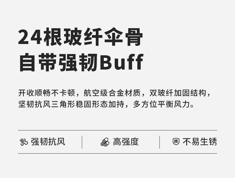 工厂直销加大双人遮阳伞升级24骨抗风暴防晒伞黑胶50+自动晴雨伞详情13
