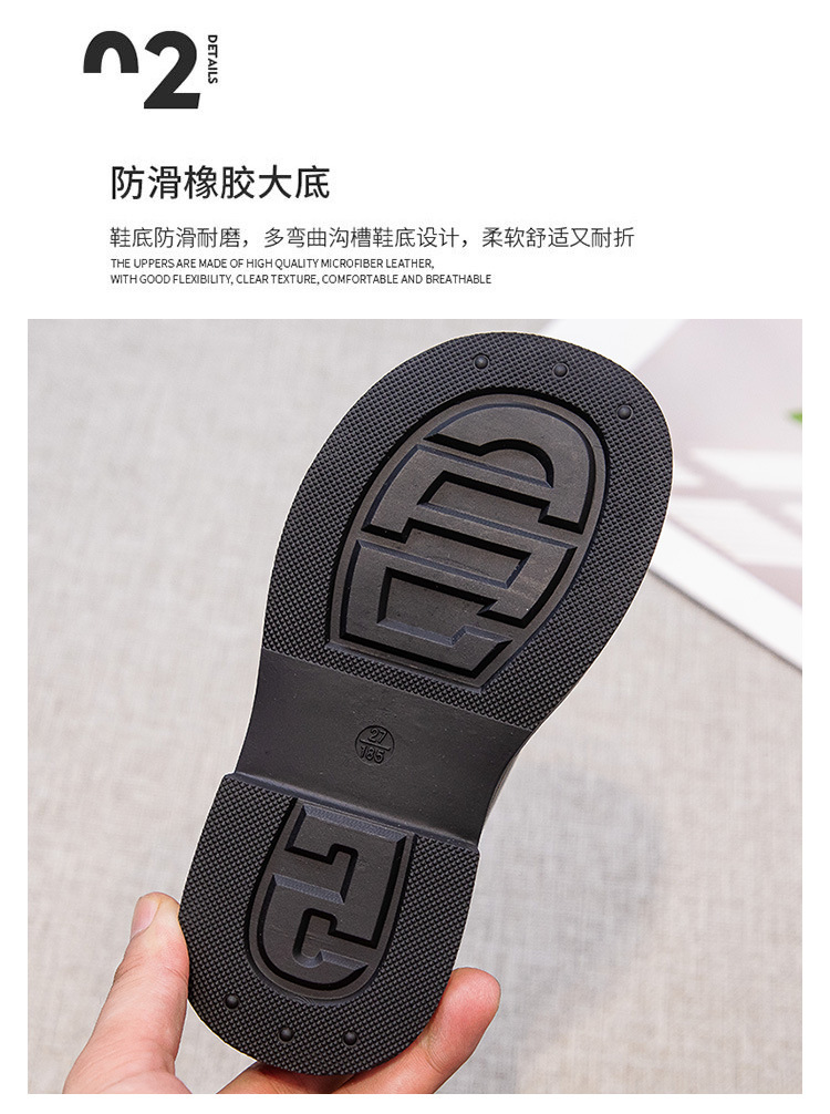 2024秋季新款女童中帮皮靴男童韩版儿童短靴时尚休闲中筒童鞋批发详情4